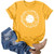 YUehswet Womens Short Sleeve TopsWomen's Vintage Sunflower Letter Print T Shirts Summer O Neck Tees Short Sleeve Blouse Top