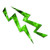 Lightning Bolt - Vinyl Decal Sticker - 7" x 5.75" - Green Flames