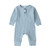 WALLARENEAR Newborn Baby Boy Girl Romper Solid Cotton Linen Jumpsuit Long Sleeve One-Piece Bodysuit Infant Clothes Outfits -Long Sleeve Light Blue 6-9 Months-
