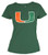 Outerstuff NCAA Youth Girls 7-16 Miami Hurricanes Dolman Primary Logo Tee Large -14-