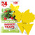 Fruit Fly Traps Indoor -Shapes 24-Pack- Yellow Sticky Traps for Gnats Gnat Killer for Indoor - Fruit Fly Trap for Kitchen - Fungus Gnat Traps House Plants Yellow Sticky Fly Traps
