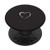 White Heart Black PopSockets PopGrip- Swappable Grip for Phones  and  Tablets