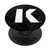 Letter Initial Monogram K Black Marble Pop Socket PopSockets Grip and Stand for Phones and Tablets