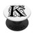 Letter K Black Initial K On White Background PopSockets Grip and Stand for Phones and Tablets