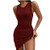 Women Casual Solid Mini Dress Summer Sleeveless O-Neck Slim Tank Dress Night Party Prom Sexy Slim Package Hip Dress