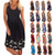 Summer Dresses for Women Women's Floral Printed Sleeveless Casual Cocktail Party Mini Dress A Line Dress Sundress-Leirke-A-BlackL-