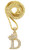 CBC Crown Rhinestone Studded Crown Small Initial Alphabet Letter Pendant Necklace16-18-20" Box Chain Necklaces -16 Gold - D-