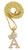 CBC Crown Rhinestone Studded Crown Small Initial Alphabet Letter Pendant Necklace16-18-20" Box Chain Necklaces -18 Gold - A-