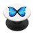 Bleu Butterfly on White Background PopSockets PopGrip- Swappable Grip for Phones  and  Tablets