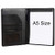 Document Organizer Padfolio Resume Portfolio Folder Clipboard Pad Holder Letter Size A5 with Writing Notepad Business Card Holder for School Office Interview (Black-A5 Size)