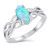 CloseoutWarehouse Celtic Pattern Oval Light Blue Simulated Opal 925 Sterling Silver Size 7