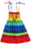 Children Girls Rainbow Spaghetti Strap Beach Sundress Hawaiian Sun Dress Rainbow 8-9 Years - Tag 150