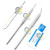 G.S 3 PCS Scalpel Knife Handle 3 -Round Straight plus Round Angled Bent  plus Flat Straight- with 5 STERILE Blade 12  plus 5 STERILE Blades 15