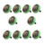 10 Pcs Vintage Ceramic Zinc Alloy Door Knob Handle Pull Drawer Pulls Cabinet Knobs Dresser Wardrobe Pulls Single Hole Pull Handles (Green)