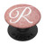 Custom Pop R Initial R Monogram Rose Gold Script Cursive PopSockets Grip and Stand for Phones and Tablets