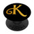 Capital Letter K Initial Monogram On Black PopSockets Grip and Stand for Phones and Tablets
