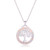 Sweet  and  Soft 18k White Gold Plated  and  Created Opal Tree of Life Pendant Necklace