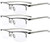 Eyekepper 3 Pairs Half-rim Reading Glasses Unique Design Frame Reader Eyeglasses for Men Women Reading  plus1.50