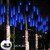 Weepong Falling Rain Lights UL Certified Meteor Shower Lights 30cm 8 Tubes 144 LED Rain Drop Lights Snow Falling Lights Cascading Icicle String Lights for Christmas Tree Garden Outdoor Decor, Blue