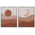 Boho Sun and Moon Art Print Terracotta Wall Decor Abstract Landscape Minimal Decor Mid Century Modern Wall Art Abstract Art Print Set of 2 Prints - 8x10 inch - No Frame