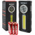 Nebo Tino Work Light Flashlight 300 Lumen LED with Magnetic Base Bundle includes 6 Nebo AAA Batteries (Black)