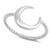 CloseoutWarehouse Rhodium Plated Sterling Silver Moon Design Rope Band Ring Size 7