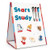 Gamenote Magnetic Dry Erase Board for Kids with 3 Markers - Foldable Double Sided Whiteboard Tabletop Easel