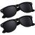 SUNIER Polarized Sunglasses for Men and Women EyewearBlack UV400 Lens Retro Classic Square Shades 2 PackSR003