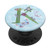 Initial Monogram Letter K Flowers Butterflies Cute Alphabet PopSockets Grip and Stand for Phones and Tablets