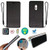 Case for El W45 E L W45 Case Silicone Protection Ring  plus Flip Cover Stand Shell Black