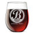 Personalized Etched Monogram 17oz Stemless Wine Glass Bratton