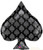 Single Source Party Supplies - 18" Black Spade Junior Shape Mylar Foil Balloon