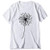 T-Shirts for Womens Dandelion Printing Tops Casual Short Sleeve O-Neck Tunics Solid Color Loose Blouses White