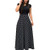 Women's Maxi Dress O-Neck Long Sleeve Floral Printed Casual Swing Long Maxi Dress -S black-