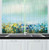 Ambesonne Watercolor Flower Home Decor Kitchen Curtains, Aqua Impressionist Field Paint with Blooms Tranquil Concept, Window Drapes 2 Panels Set for Kitchen Cafe, 55 W X 39 L Inches, Soft Blue