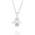 Sterling Silver Tiny Hamsa Hand Charm Necklace 18" -tiny size-