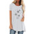 Plus Size Tops for Women Vintage Elegant Blouse Summer O-Neck Casual Short Sleeve T-Shirts Dandelion Print Tunic White