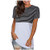 Hmazy Tops for Women O Neck Stripped Printed Summer Shirts Casual Loose Tunic Short Sleeve T-Shirts Black