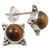 SilverStarJewel 7 x 7 mm Tiger's Eye tcw 2.8 Earrings 0.5" 925 Solid Silver New Jewelry