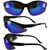 Global Vision Cougar Safety Sunglasses Black Frame G-Tech Blue Mirror Lens ANSI Z87.1