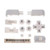 ABXY L R D Pad Cross Button Full Button Set for Nintendo DS Lite NDSL Console Buttons Kit - White