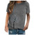 RusKVT Dandelion Print T Shirts for Womens Womens Casual Comfy Graphic Short Sleeve Tops Summer Basic O Neck Blouse -GrayM-