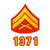 USMC 1371 Combat Engineer Marine Corps MOS Corporal Cpl E-4 Chevrons 5.5 Inch Vinyl Military Decal