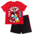 Disney Mickey Mouse Big Boys T-Shirt Athletic Mesh Shorts Set Red-Black 7-8