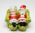 Fine Ceramic Mr. and Mrs. Santa Claus Chilling Out Resting on Sofa Salt  and  Pepper Shakers Set 3-5-8" L