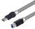 L-COM U3A00002-05M USB Cable Metal Armored USB Type A Plug USB Type B Plug 0.5 m 1.6 ft USB 3.0 Metallic