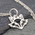 Sterling Silver Tiny Fox Face Cutout Flat Charm Necklace 18"