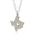 Sterling Silver Heart of Texas State Flat Charm Necklace 18"