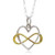 Sterling Silver and Bronze Infinity Heart Two Tone Charm Necklace 18"