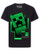 Minecraft Creeper Inside Boy's Black Short Sleeve T-Shirt 14-15 Years
